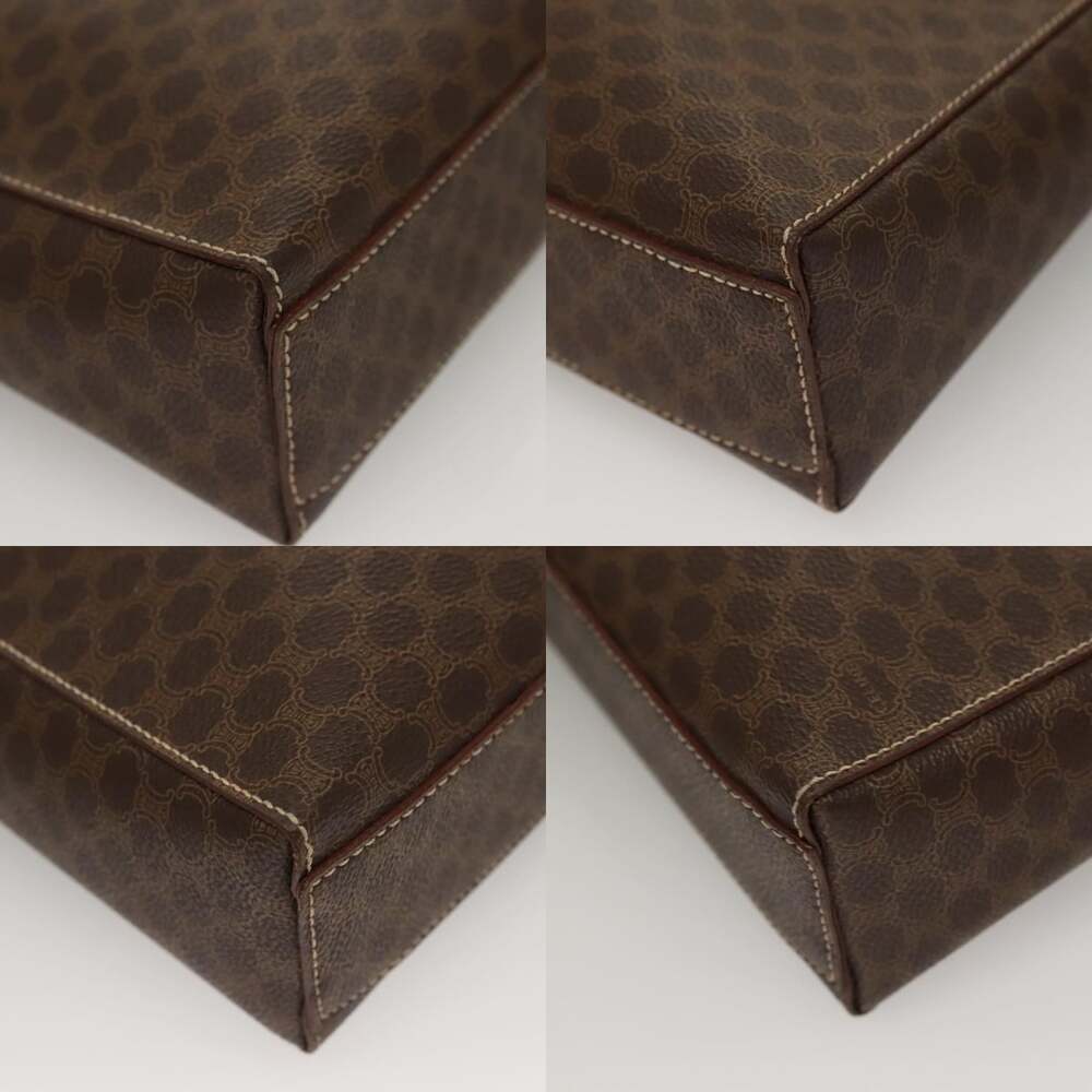 CELINE Macadam Canvas Shoulder Bag Pvc Leather Brown Gold - Picture 10 of 13